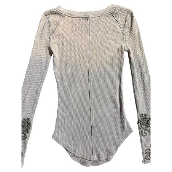 Free People Masquerade Cuff Long-Sleeve Thermal Top Ombré Sz S - Picture 9 of 12